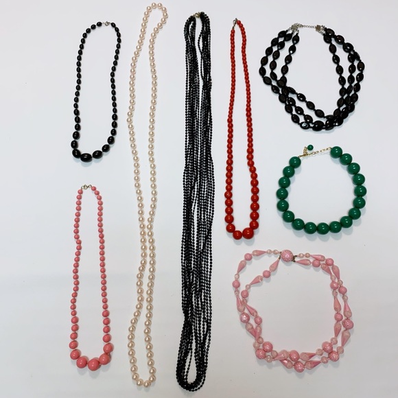Vintage Costume Beaded Necklace Lot - Picture 2 of 10